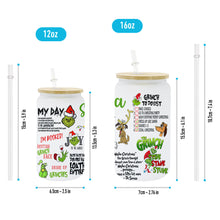 Load image into Gallery viewer, Personalized Grinch Christmas Can Glass Custom Name Gift
