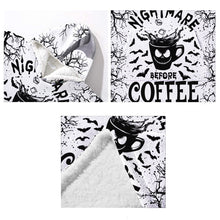 Load image into Gallery viewer, Personalized Nightmare Before Coffee Blanket Hoodie Gift
