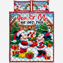 Load image into Gallery viewer, Personalized You and Me Mouse Quilt Set Custom Names Gift
