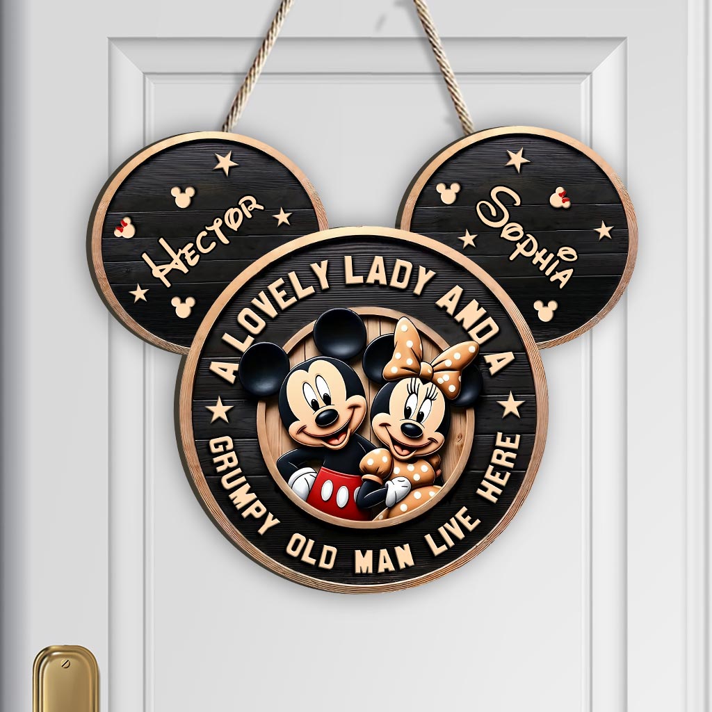 Personalized Mickey Mouse Wood Sign Custom Name Gift for Family