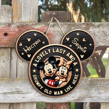 Load image into Gallery viewer, Personalized Mickey Mouse Wood Sign Custom Name Gift for Family
