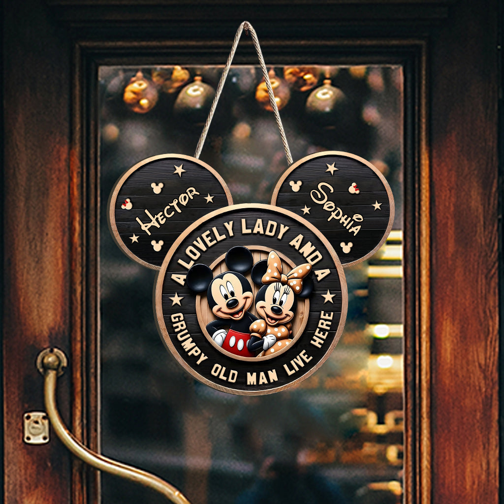 Personalized Mickey Mouse Wood Sign Custom Name Gift for Family