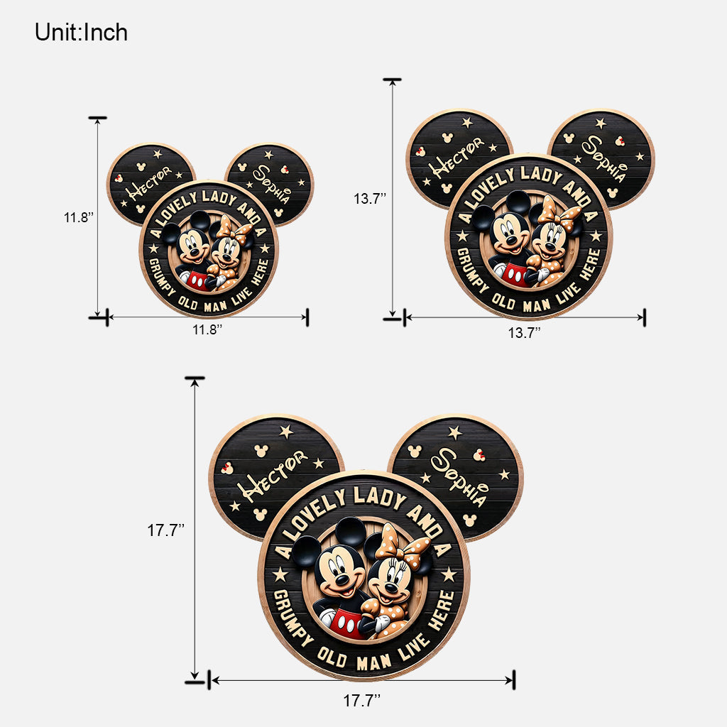 Personalized Mickey Mouse Wood Sign Custom Name Gift for Family