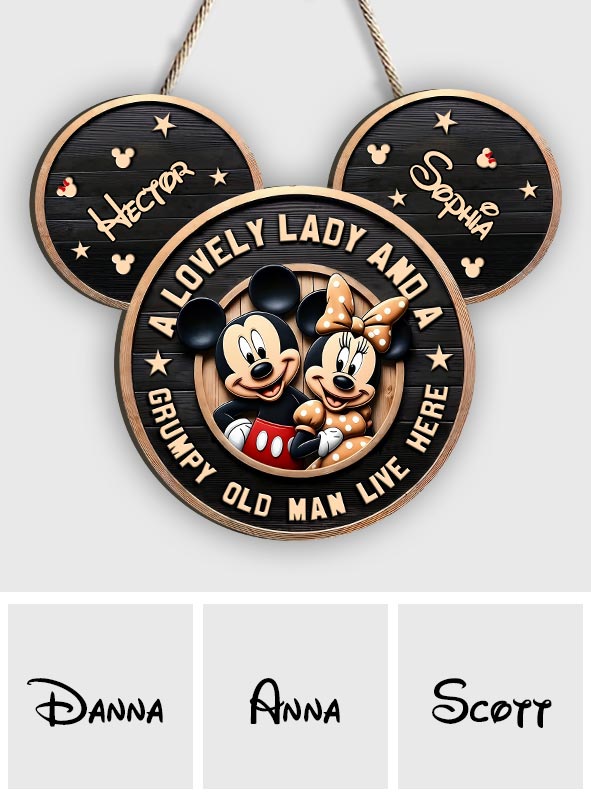 Personalized Mickey Mouse Wood Sign Custom Name Gift for Family