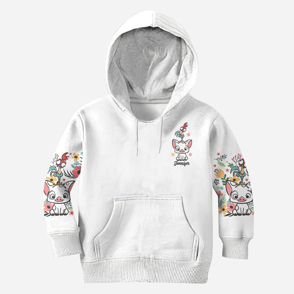 Personalized Floral Pig All Over Shirt Custom Name Gift
