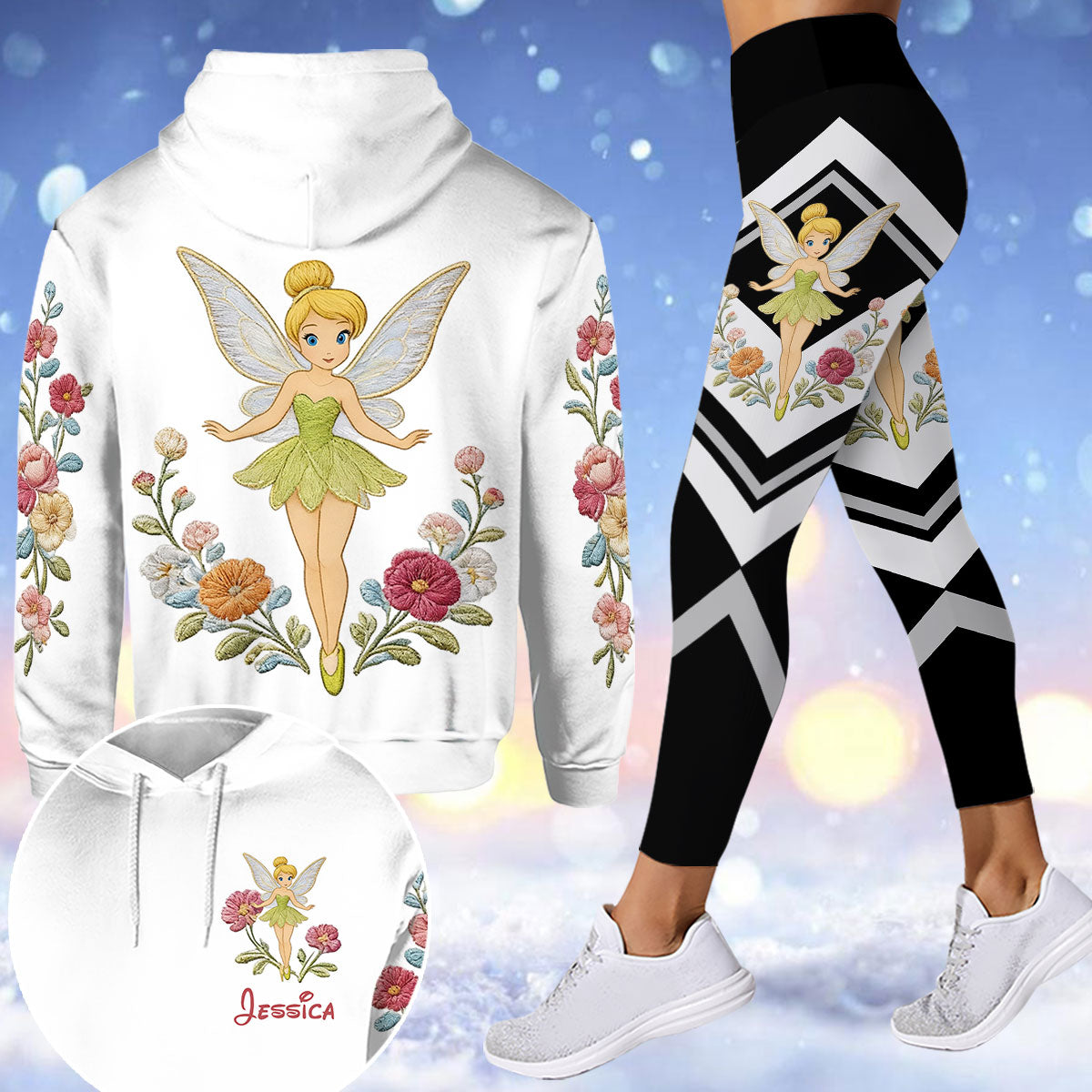 Personalized Tinkerbell Hoodie & Leggings Set Gift for Kids