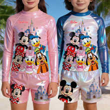 Load image into Gallery viewer, Personalized Disney Character Kid Swim Trunk Rashguard Set
