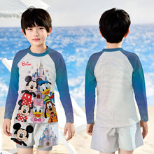Load image into Gallery viewer, Personalized Disney Character Kid Swim Trunk Rashguard Set
