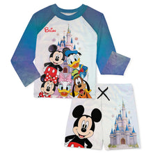 Load image into Gallery viewer, Personalized Disney Character Kid Swim Trunk Rashguard Set
