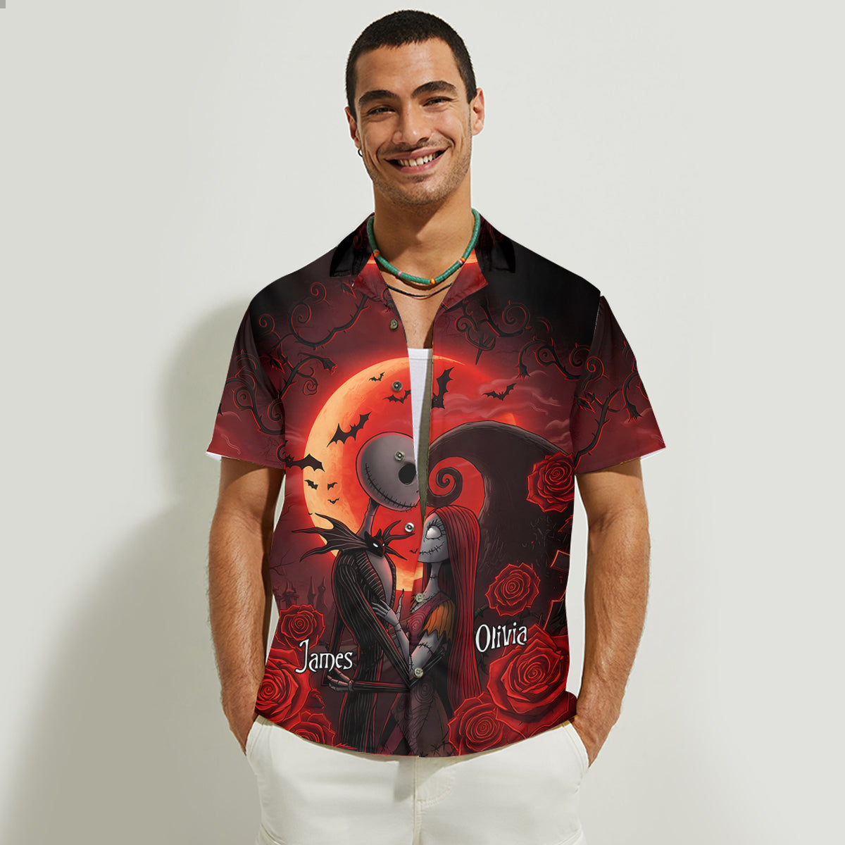 Personalized Nightmare Hawaiian Shirt & Sleeveless Dress for Couples