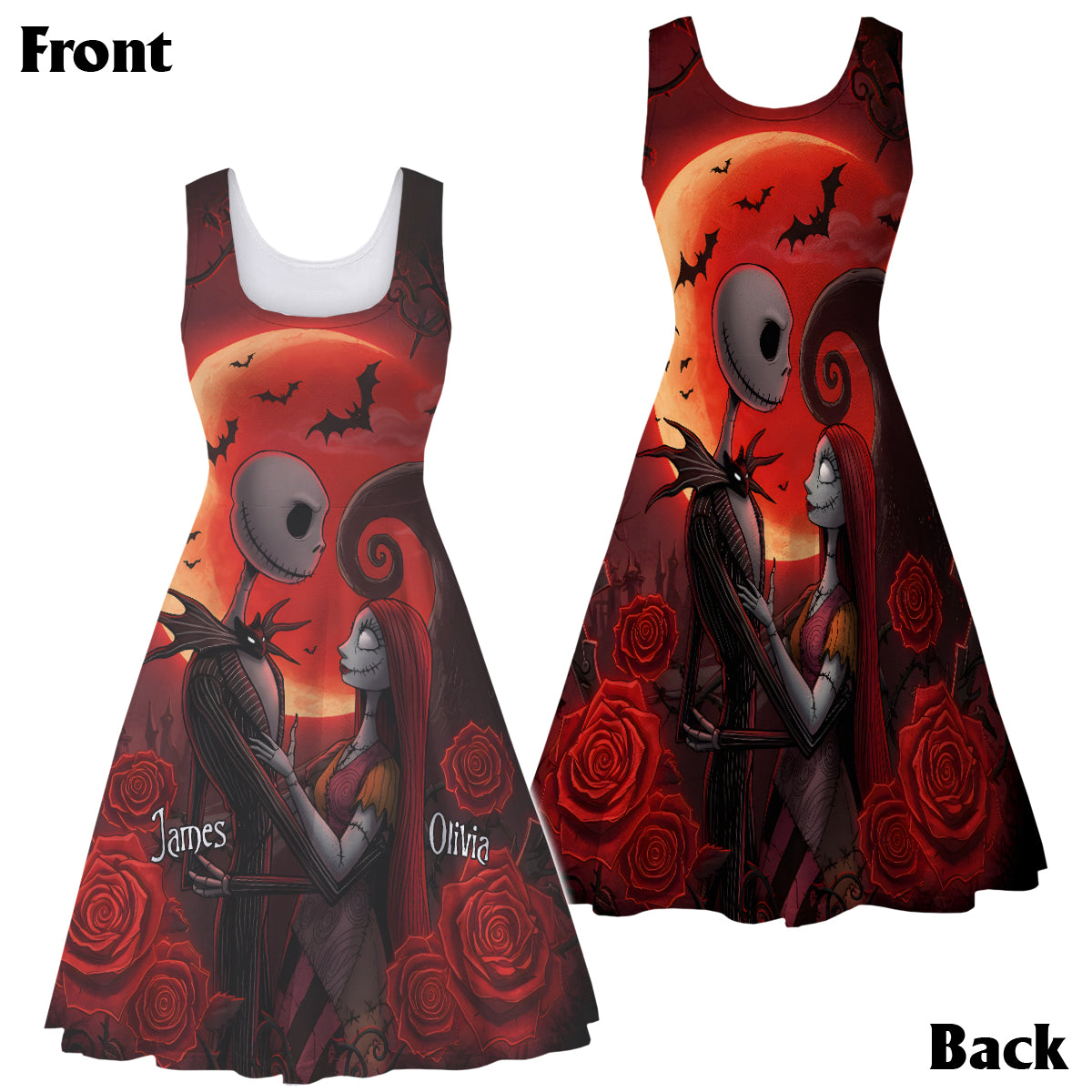 Personalized Nightmare Hawaiian Shirt & Sleeveless Dress for Couples