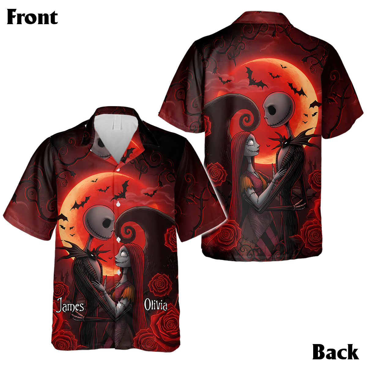 Personalized Nightmare Hawaiian Shirt & Sleeveless Dress for Couples
