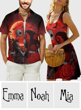 Load image into Gallery viewer, Personalized Nightmare Hawaiian Shirt &amp; Sleeveless Dress for Couples

