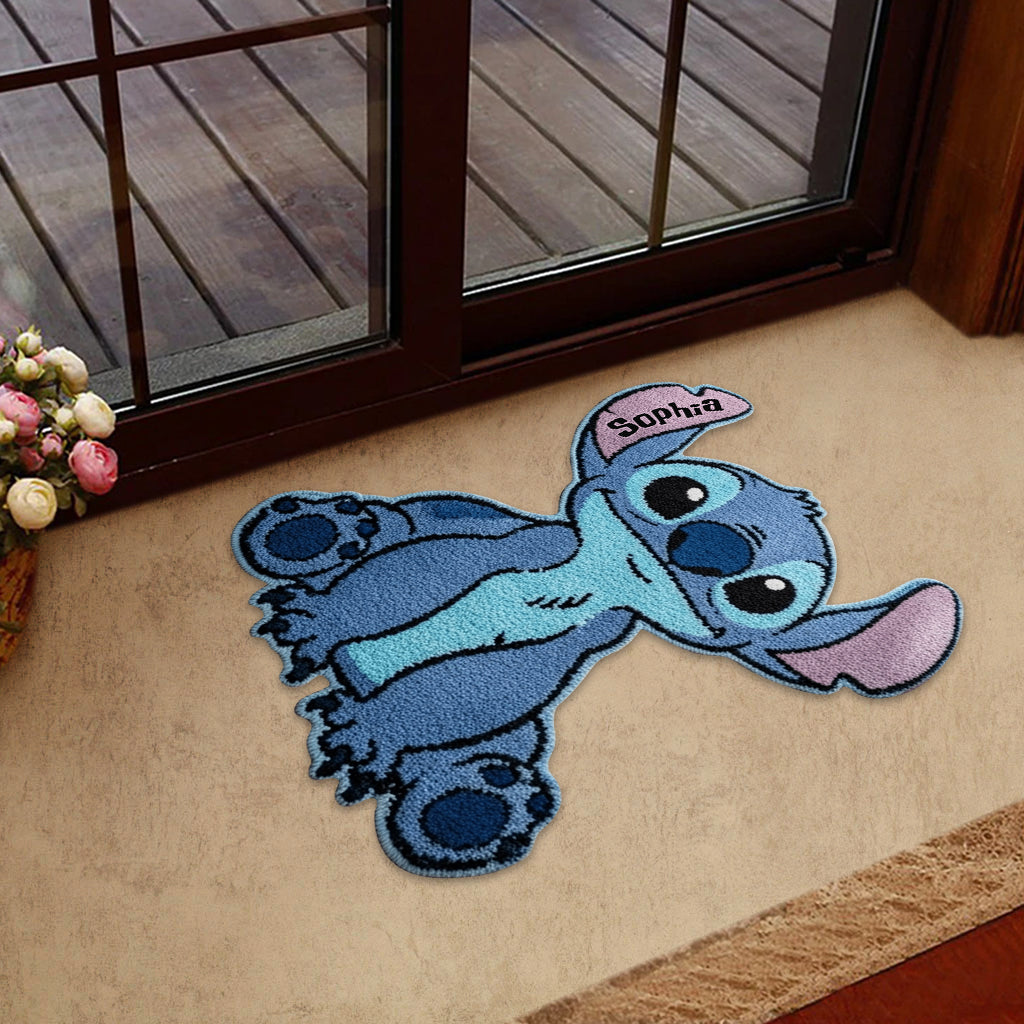 Personalized Blue Alien Tufted Rug Custom Family Gift for Kids