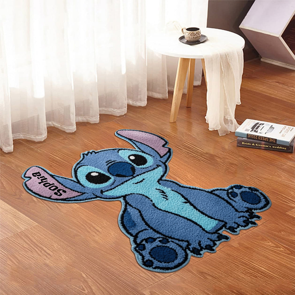 Personalized Blue Alien Tufted Rug Custom Family Gift for Kids