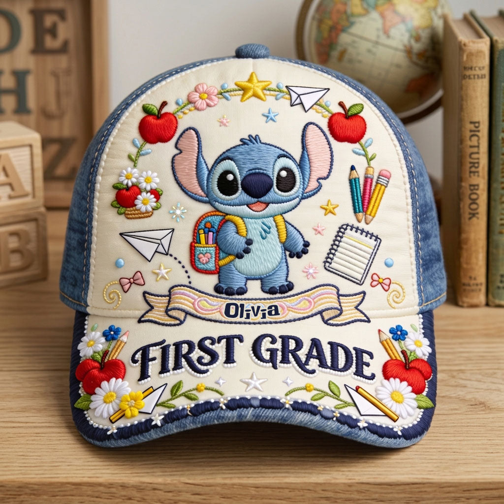 Personalized Classic Cap with Stitch Embroidery for Back to School