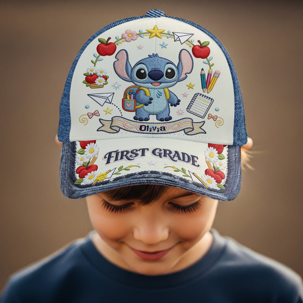 Personalized Classic Cap with Stitch Embroidery for Back to School