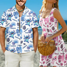 Load image into Gallery viewer, Personalized Hawaiian Shirt &amp; Dress Set for Couples Gift
