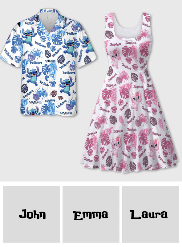 Personalized Hawaiian Shirt & Dress Set for Couples Gift