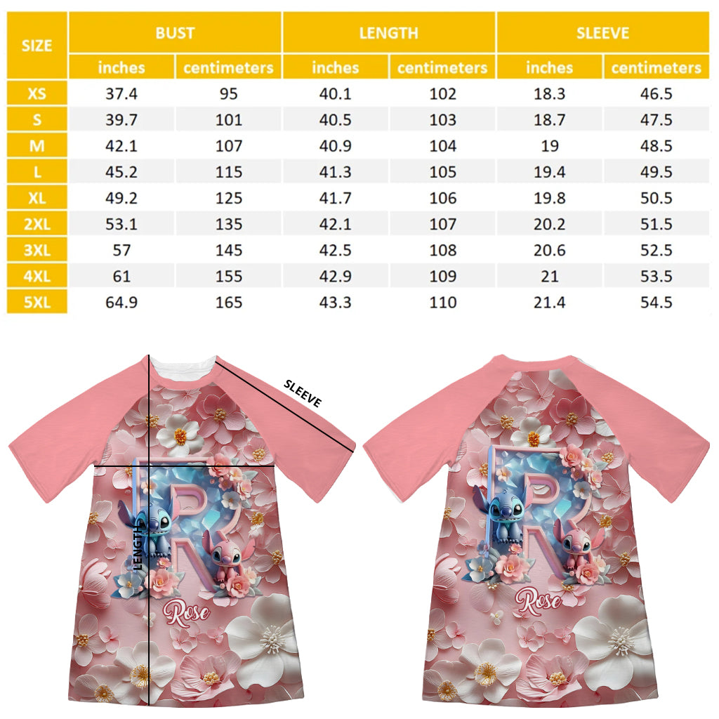 Personalized Ohana Sleep T-shirt Dress Custom Name Gift