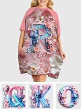 Load image into Gallery viewer, Personalized Ohana Sleep T-shirt Dress Custom Name Gift
