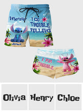 Load image into Gallery viewer, Personalized Men &amp; Women Shorts Custom Name Ohana Gift

