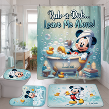 Load image into Gallery viewer, Personalized Mickey Mouse Bathroom Curtain &amp; Mats Set for Kids
