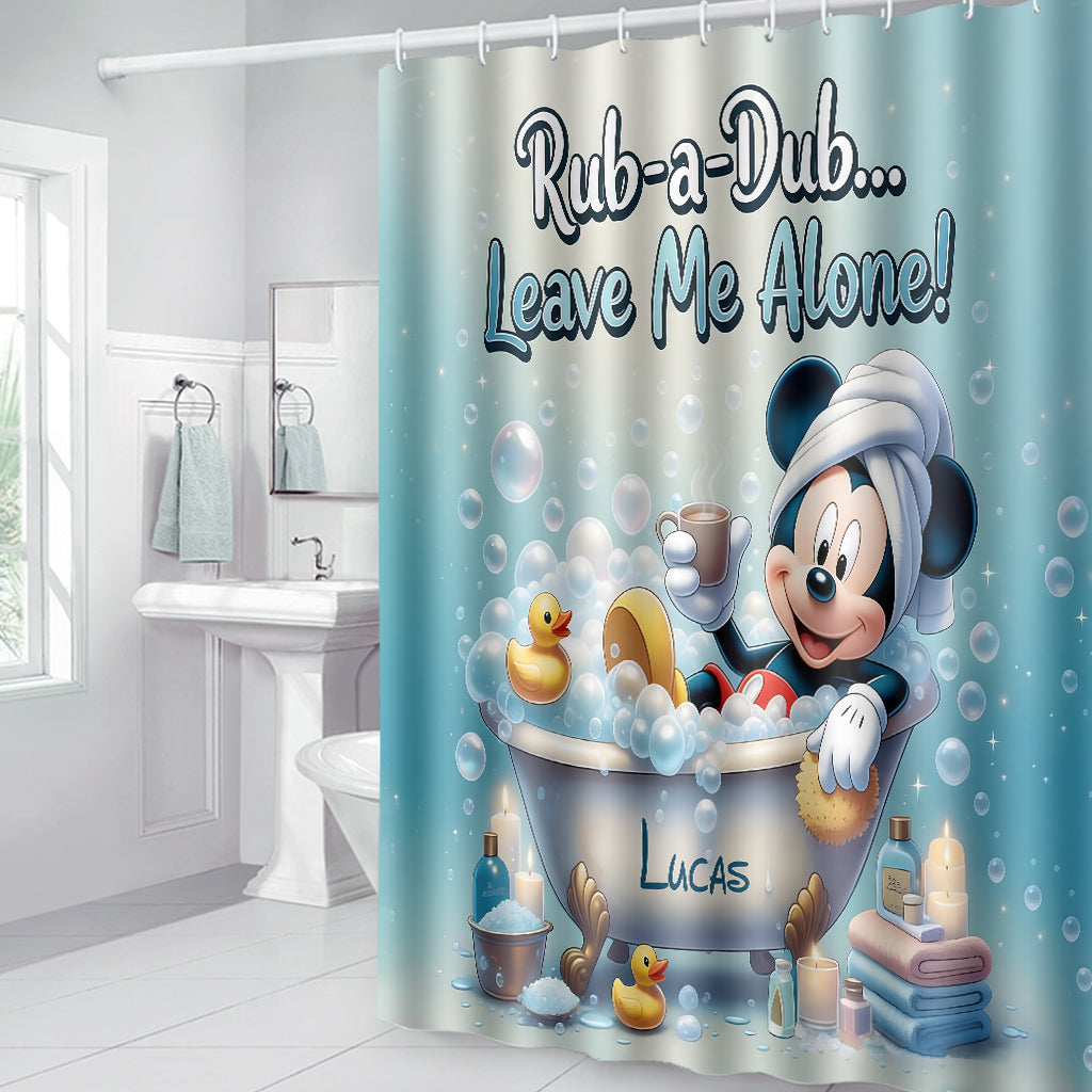 Personalized Mickey Mouse Bathroom Curtain & Mats Set for Kids
