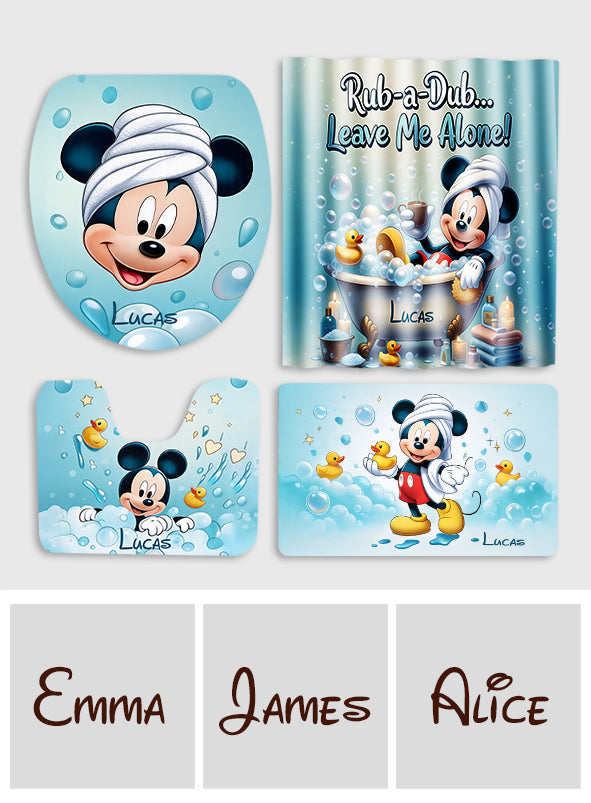 Personalized Mickey Mouse Bathroom Curtain & Mats Set for Kids