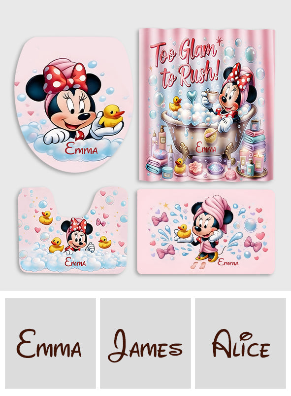 Personalized Mickey Mouse Bathroom Curtain & Mats Set for Kids