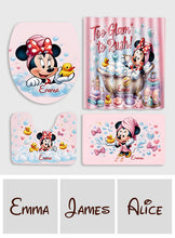 Load image into Gallery viewer, Personalized Mickey Mouse Bathroom Curtain &amp; Mats Set for Kids
