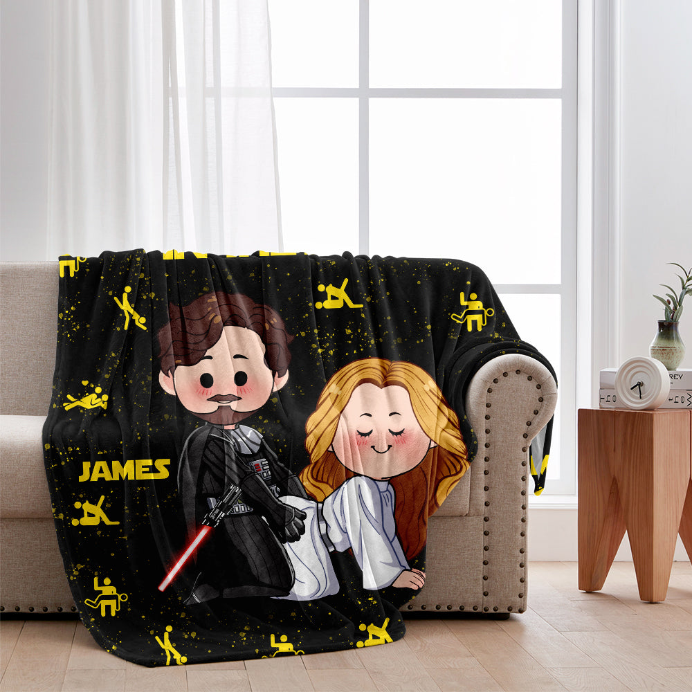 Personalized Jedi in The Streets Sith in The Sheets Blanket - Custom Name Gift for Couples