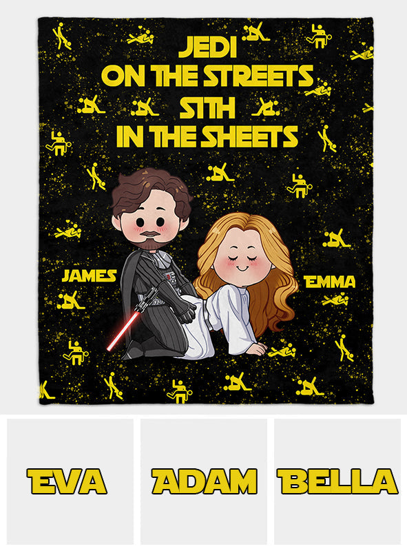 Personalized Jedi in The Streets Sith in The Sheets Blanket - Custom Name Gift for Couples