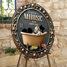 Load image into Gallery viewer, Personalized Round Wood Sign Custom Mouse Bath Soap Decor
