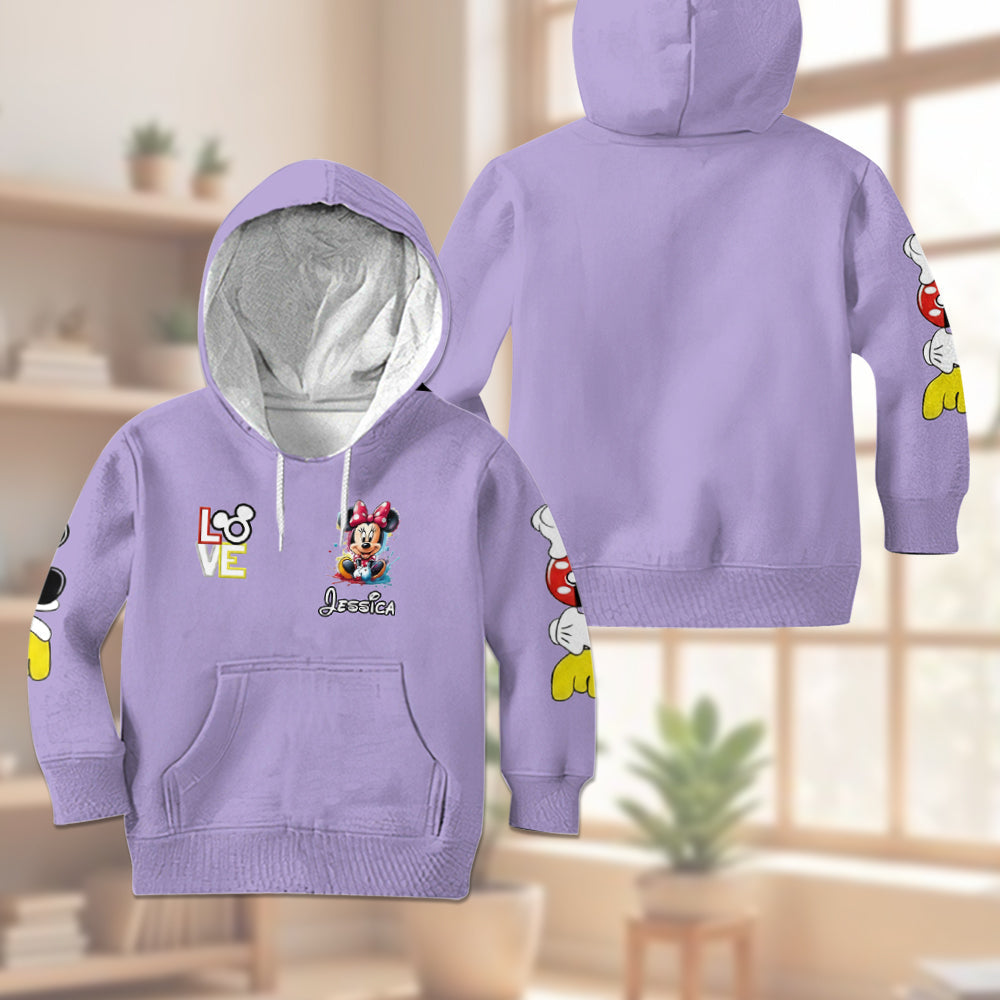 Personalized Kid Hoodie & Jogger Set with Mickey Mouse Design