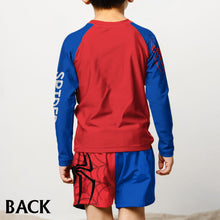 Load image into Gallery viewer, Personalized Spider Kid Rashguard Set with Swim Trunks
