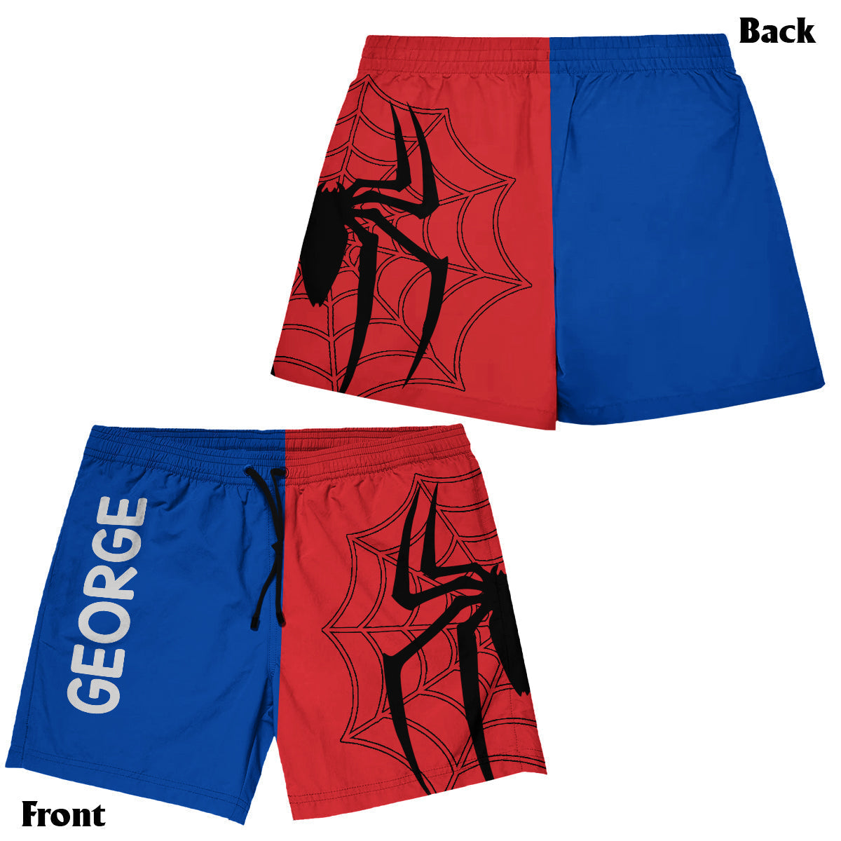 Personalized Spider Kid Rashguard Set with Swim Trunks