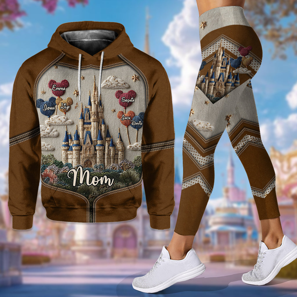 Personalized Mom Hoodie and Leggings Set Custom Names Gift