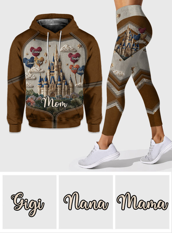 Personalized Mom Hoodie and Leggings Set Custom Names Gift