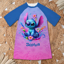 Load image into Gallery viewer, Personalized Ohana Sleep T-shirt Dress Custom Name Gift for Her
