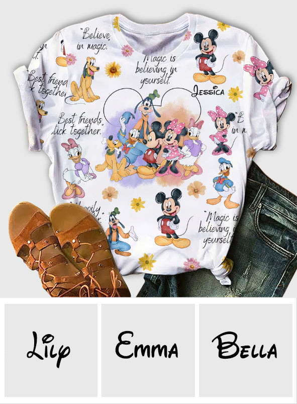 Personalized Disney All Over Shirt Custom Name for Kids