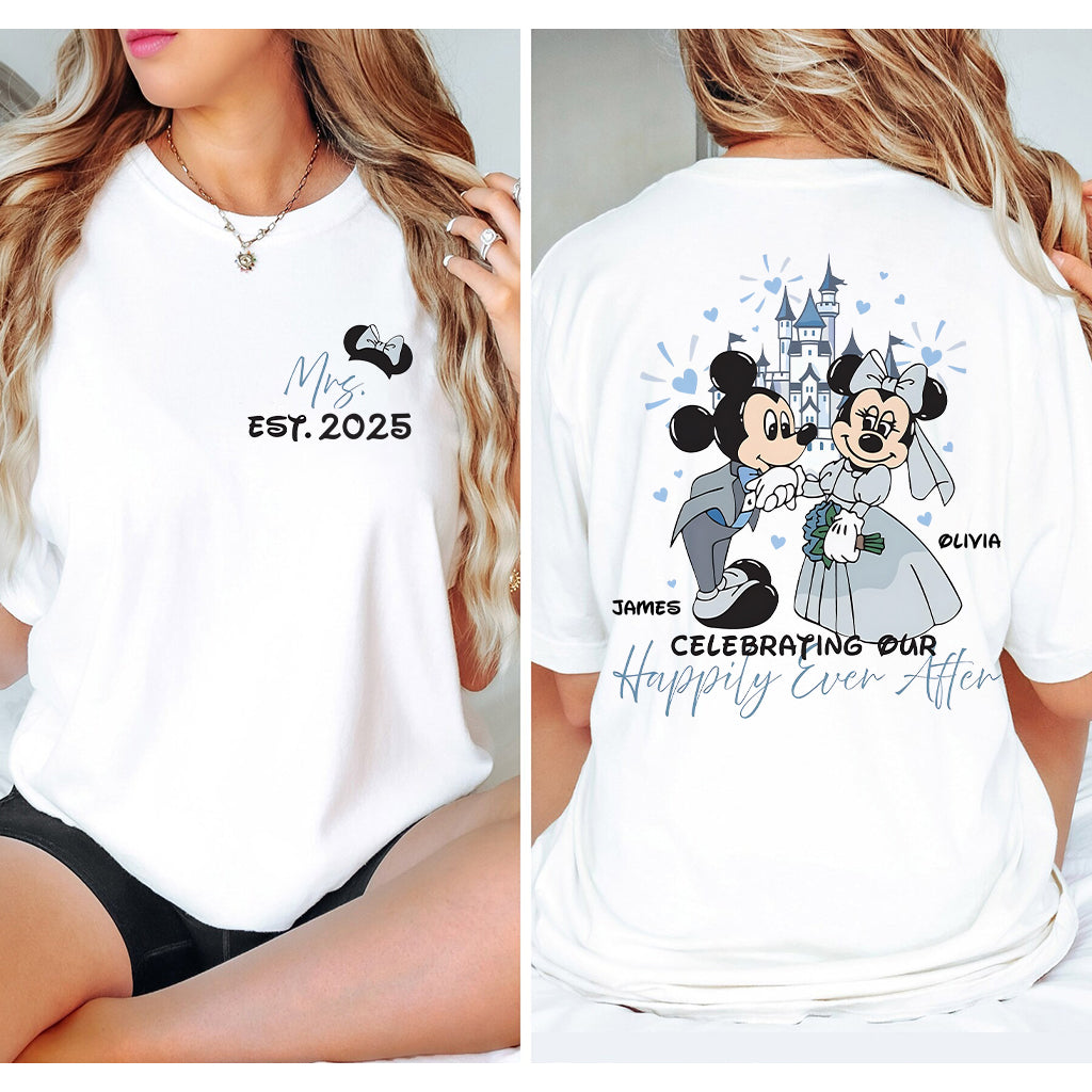 Personalized Disney Mouse T-Shirt & Hoodie for Couples - Custom Name & Date Gift