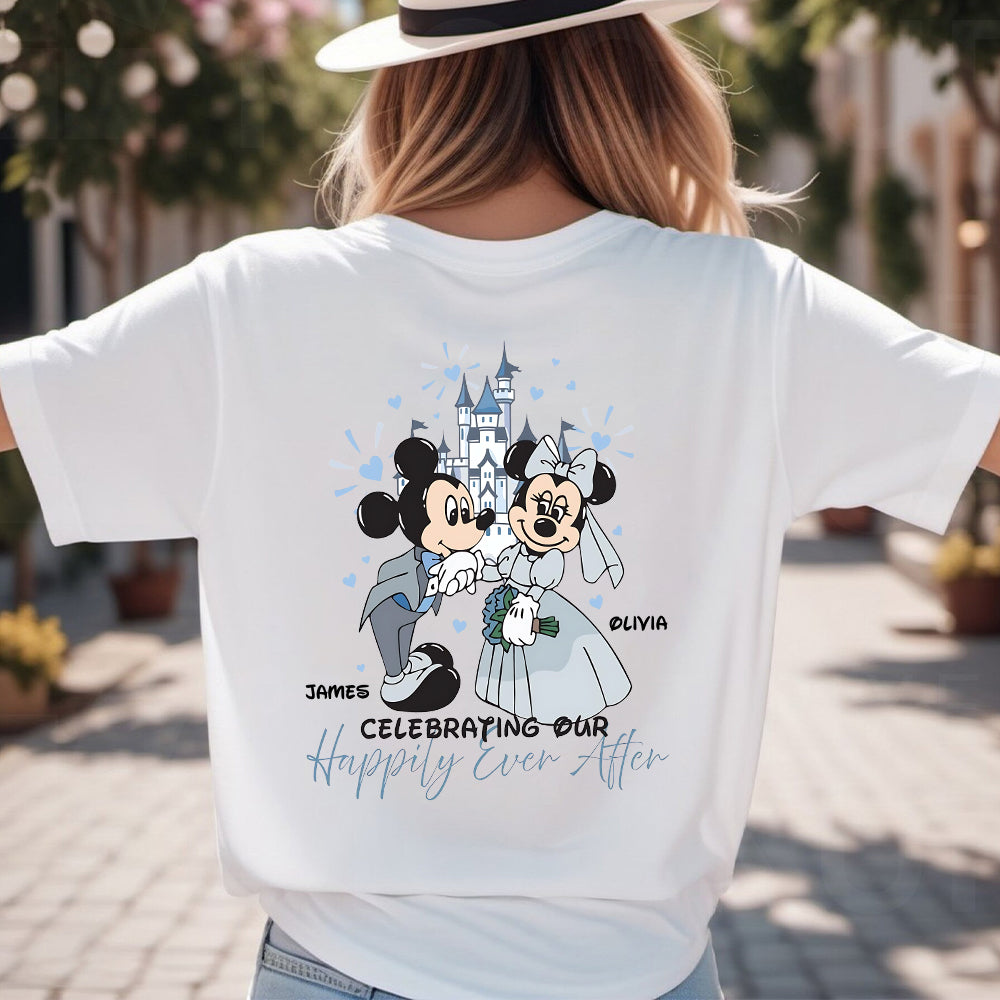 Personalized Disney Mouse T-Shirt & Hoodie for Couples - Custom Name & Date Gift