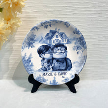Load image into Gallery viewer, Personalized Ceramic Round Plate Custom Name Gift for Couples
