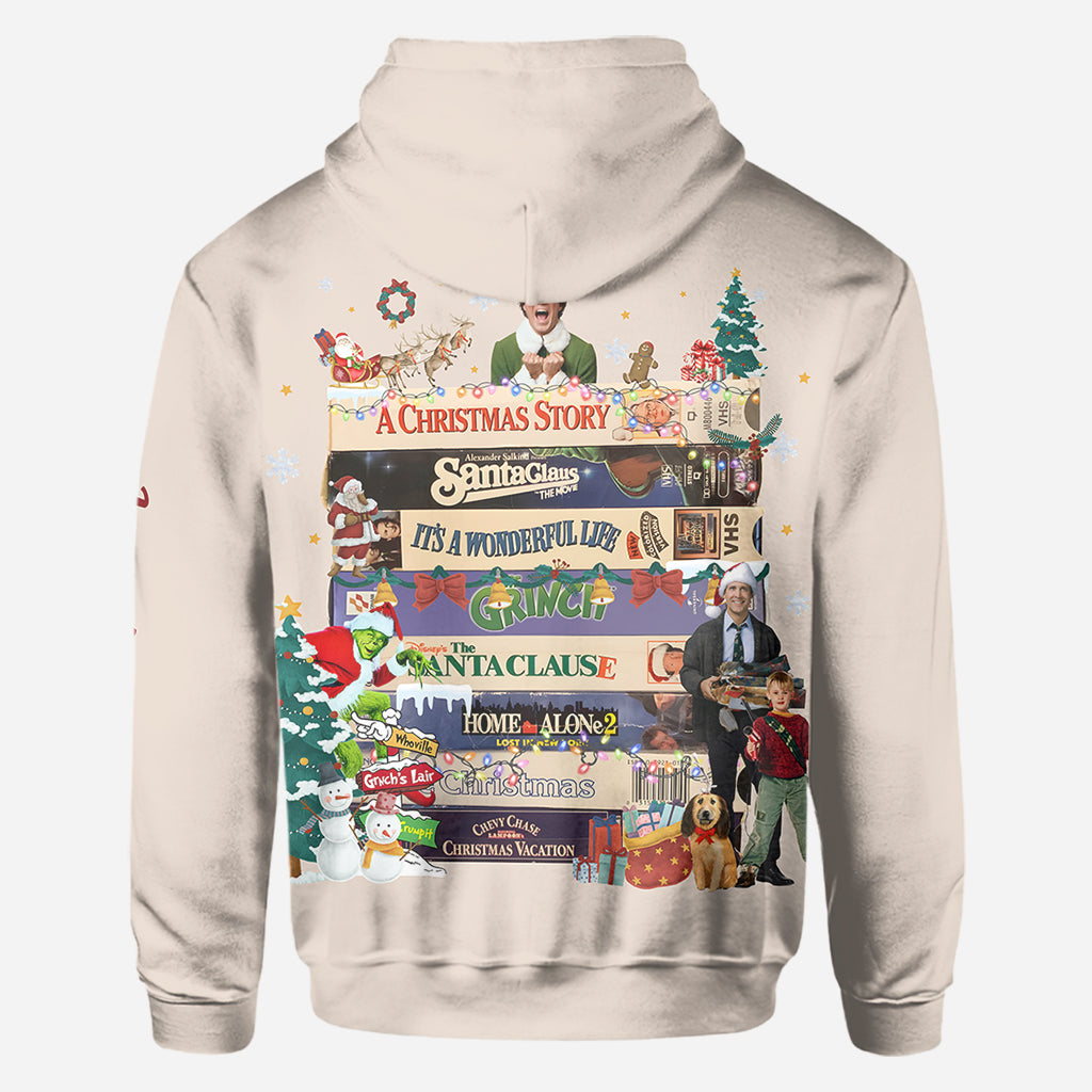 Personalized Christmas Movie Watching All Over Shirt Gift