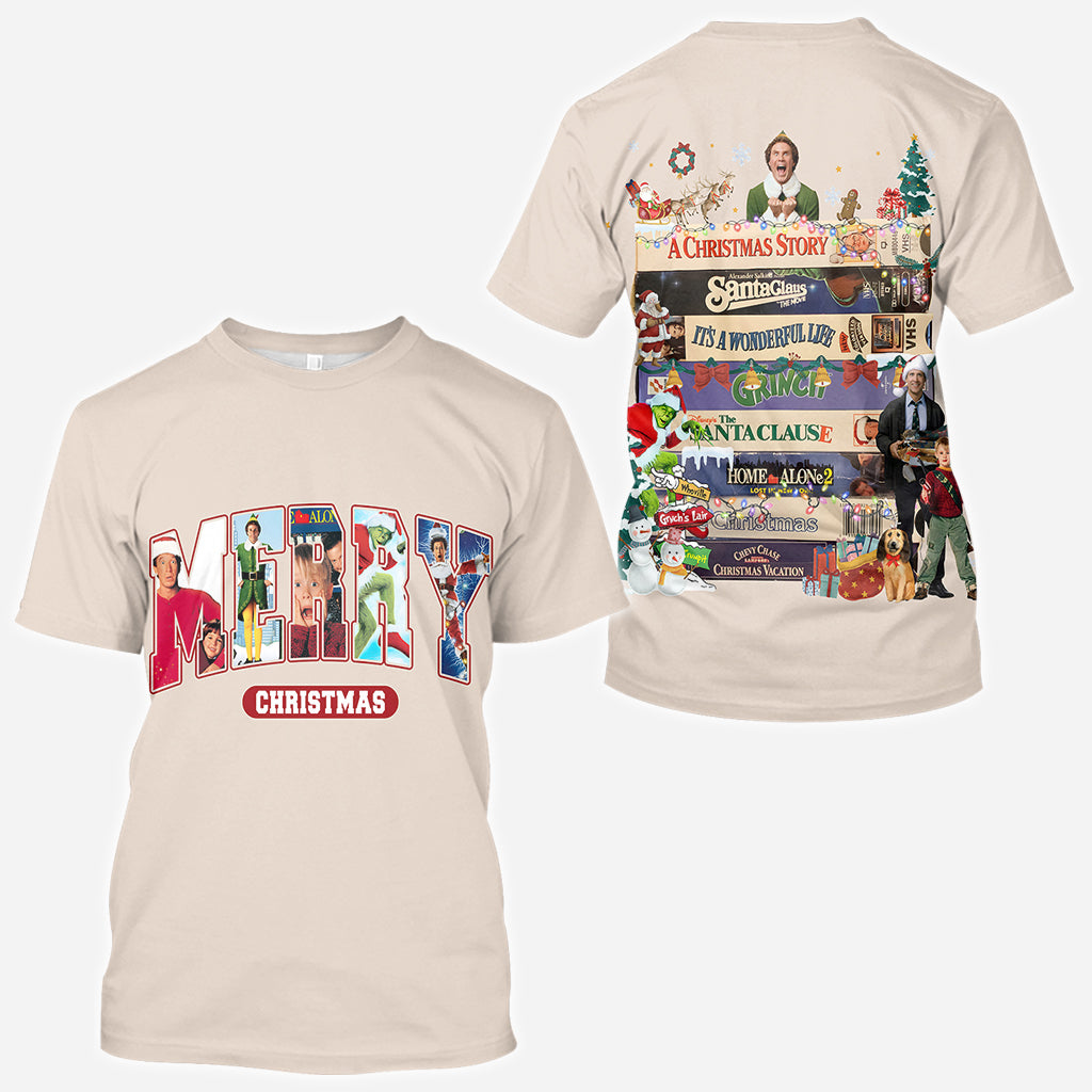Personalized Christmas Movie Watching All Over Shirt Gift
