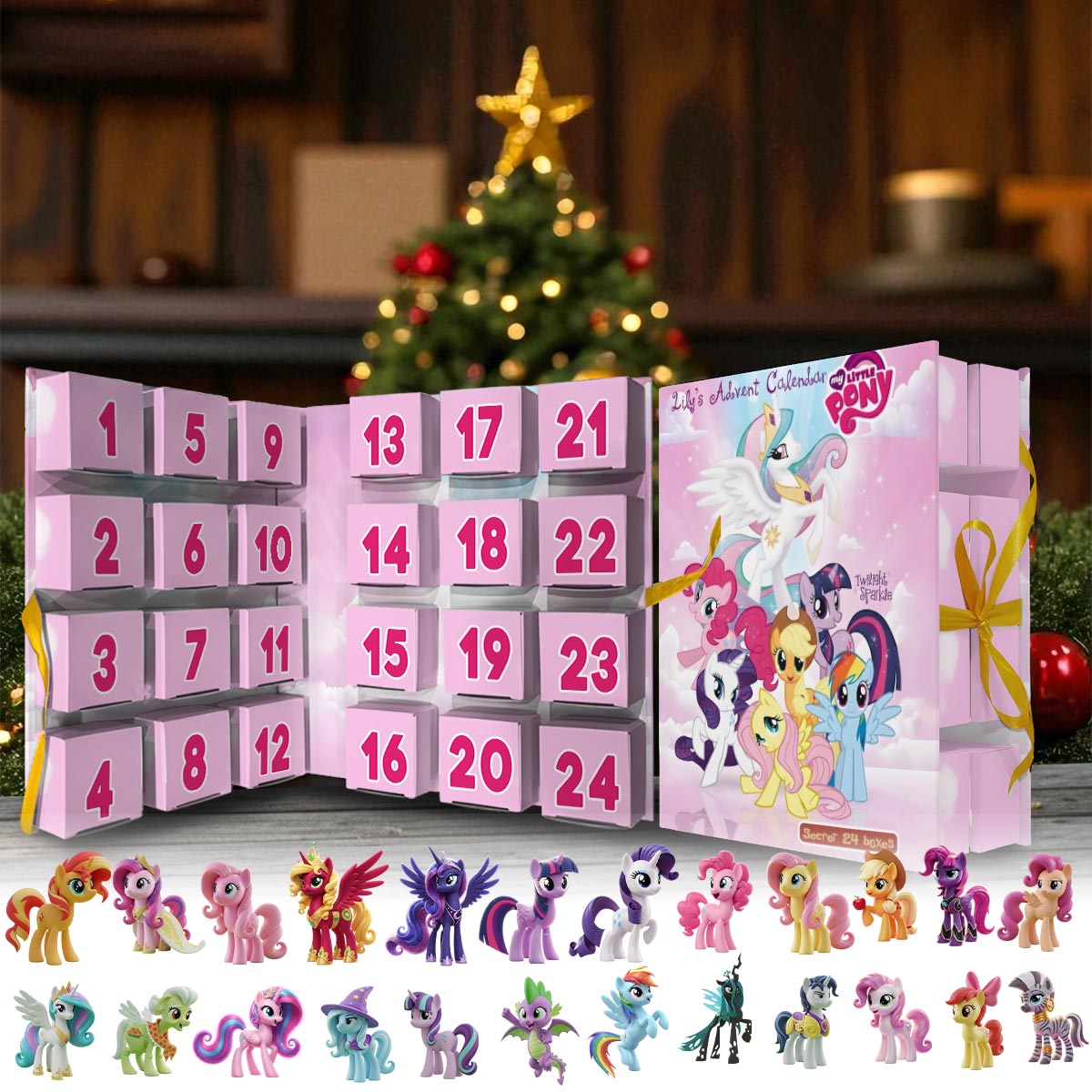 Personalized Little Pony Advent Calendar with Ornaments for Kids