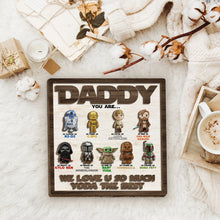 Load image into Gallery viewer, Personalized 2 Layered Wood Sign Gift for Dad | Star Wars Theme
