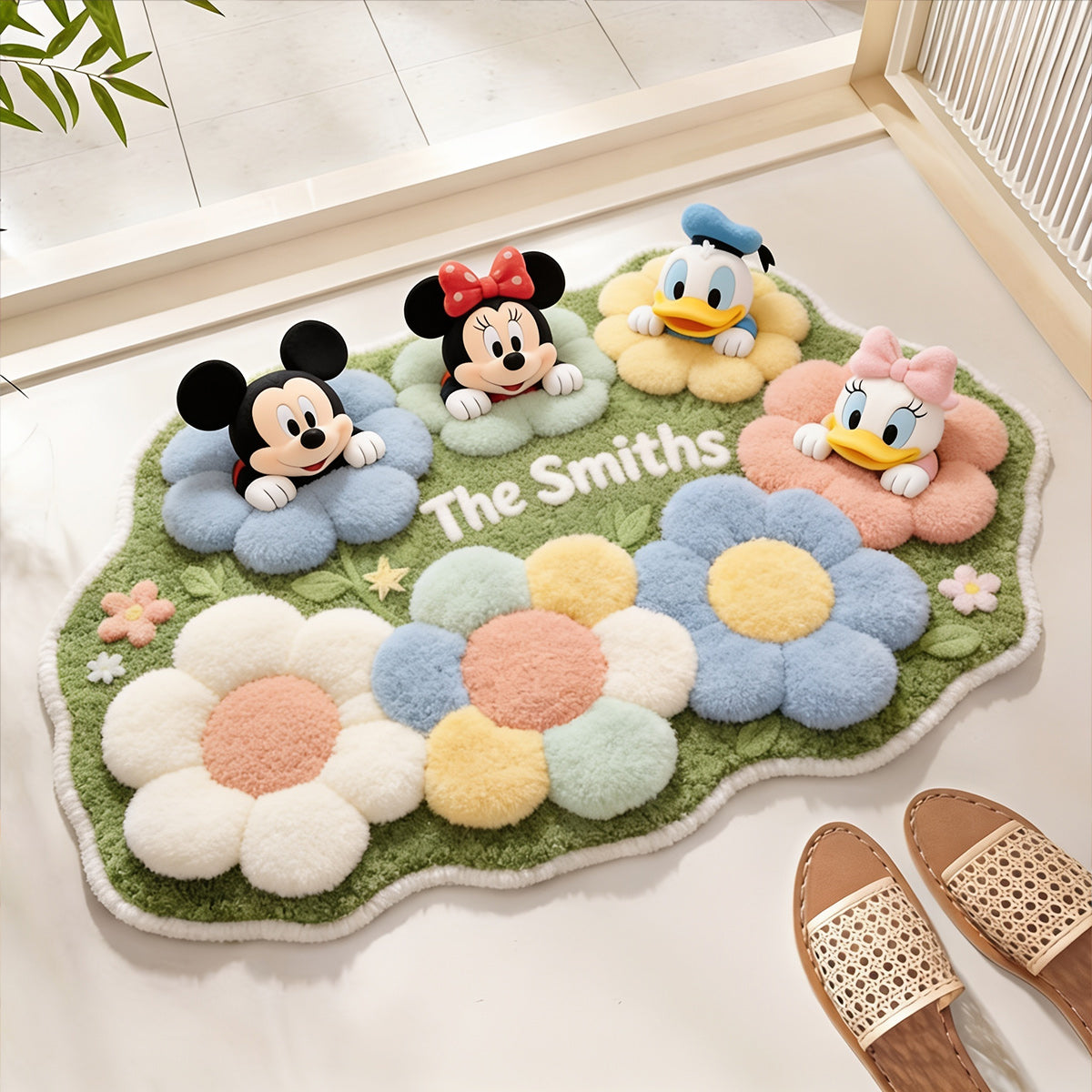 Personalized Tufted Rug with Disney Characters for Family Gift