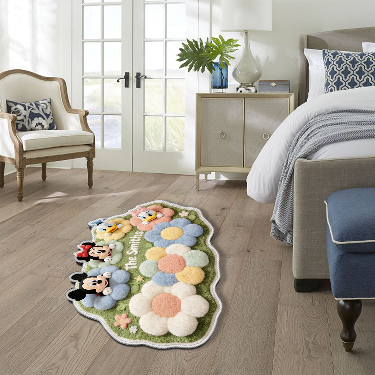 Personalized Tufted Rug with Disney Characters for Family Gift